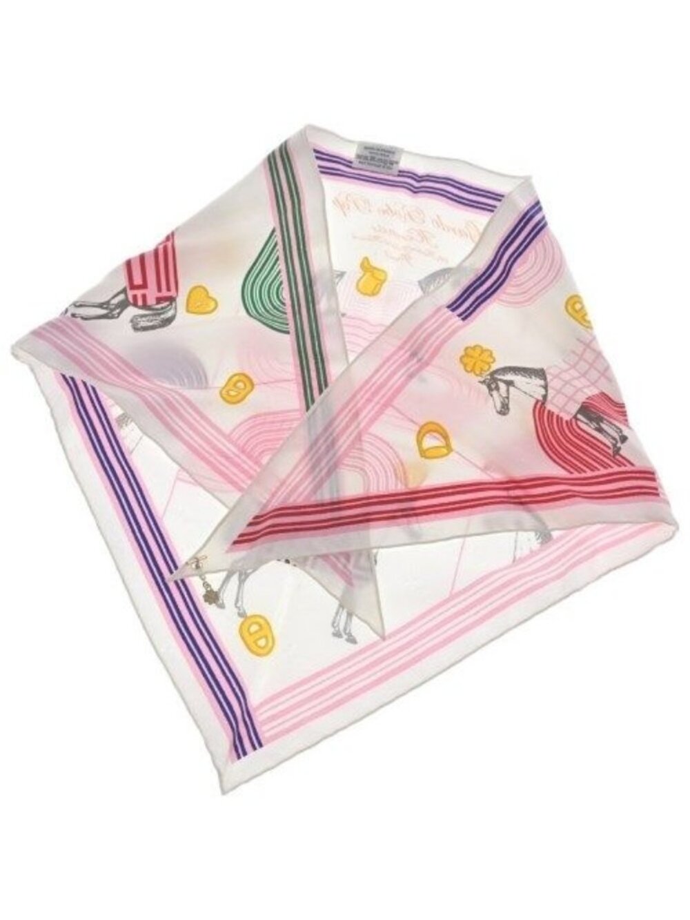 Hermes Bandana Scarf White